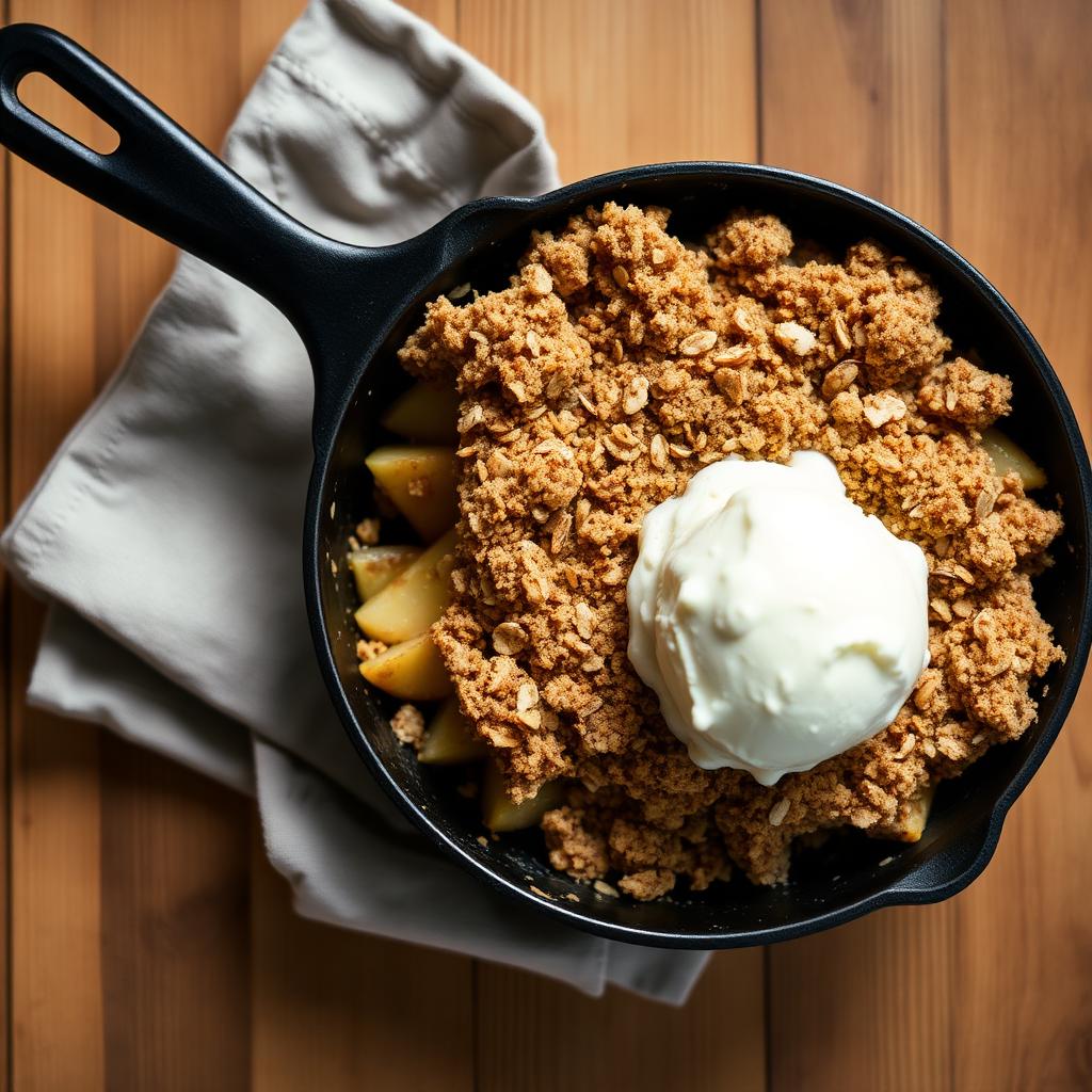 Rustic Skillet Apple Crumble